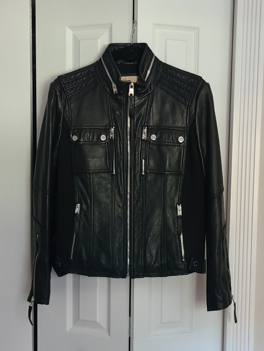 Michael Kors Black Leather Moto Jacket